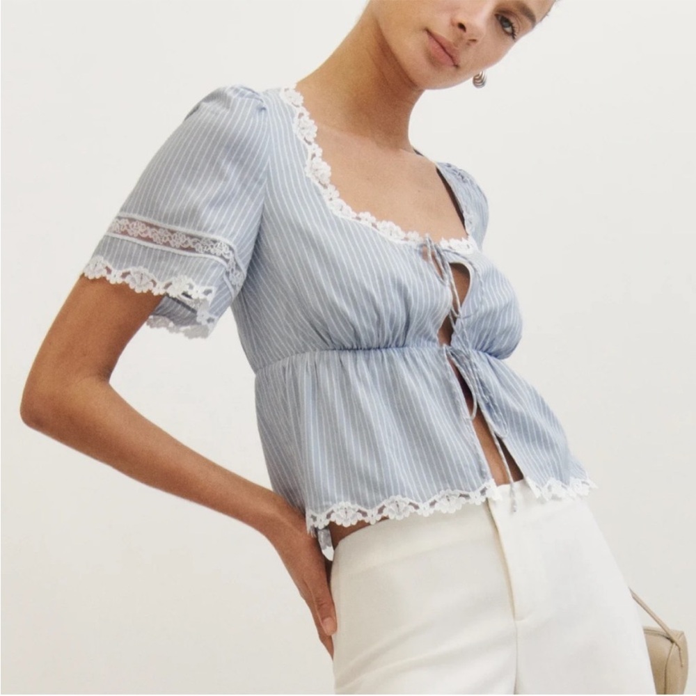 Nwt Reformation Margot top in bueno stripe - size XS - Picture 4 of 6